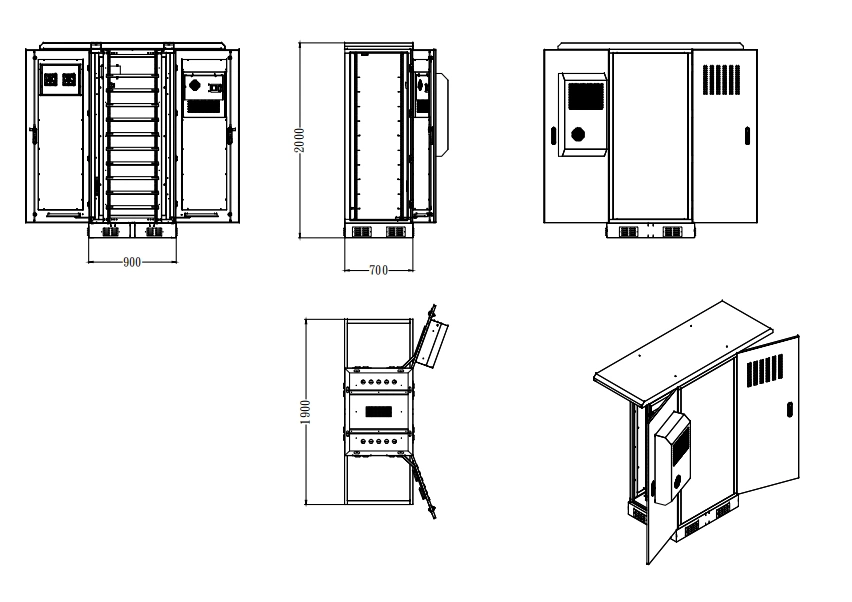 Customized 19 Inch Rack Outdoor Telecom Base Station Enclosure